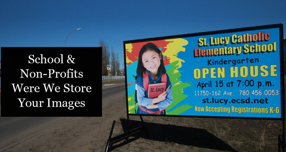 Edmonton portable sign school non-profits
